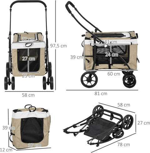 2-in-1 Dog Stroller for Small Dogs