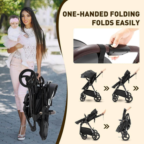 3-in-1 Travel Stroller with Infant Car Seat (0–4y)