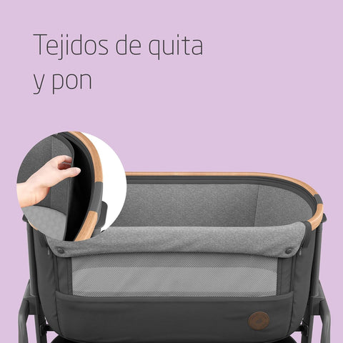 Co-Sleeper Crib with Mattress & Storage (0–6m)