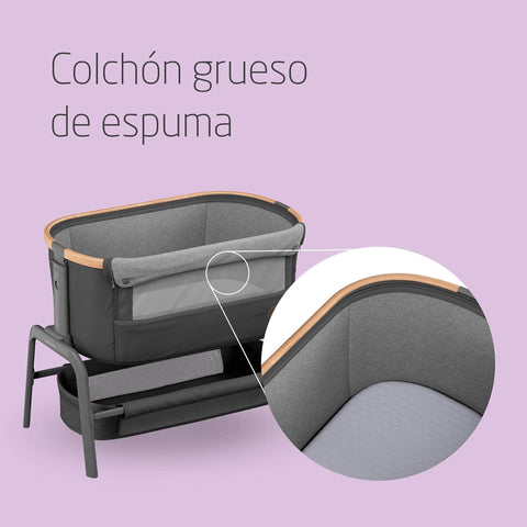 Co-Sleeper Crib with Mattress & Storage (0–6m)