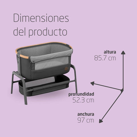 Co-Sleeper Crib with Mattress & Storage (0–6m)
