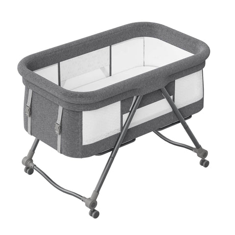 Foldable Travel Cot with Rocking & Wheels